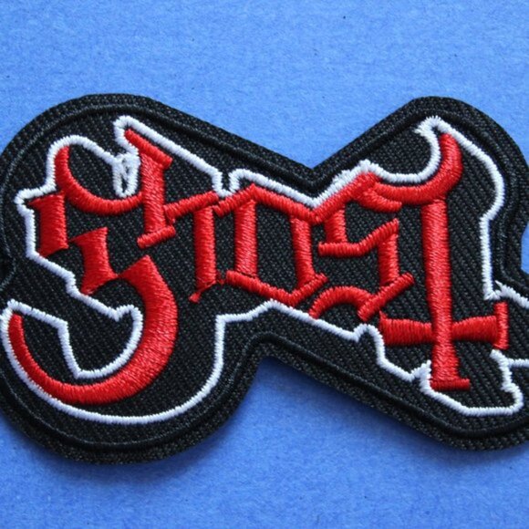👻 Ghost Iron-On Patch – Red / Black / White (3” x 2”) - Picture 3 of 4